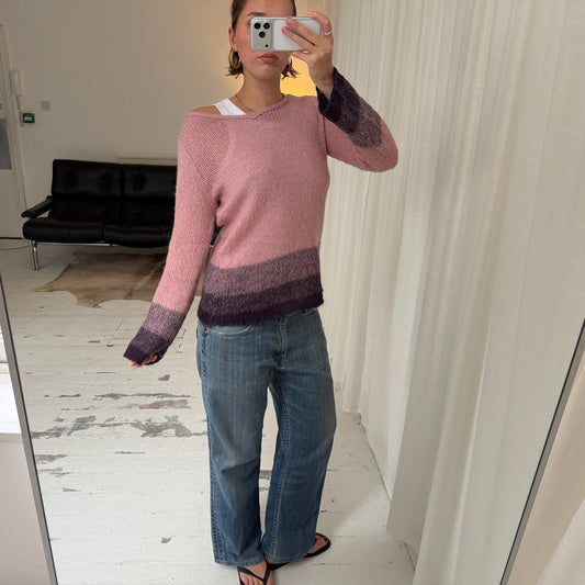 Pink & Purple Ombre Mohair Blend Jumper