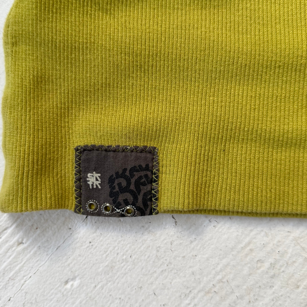 Chartreuse Graphic Print Wide Sleeve Top