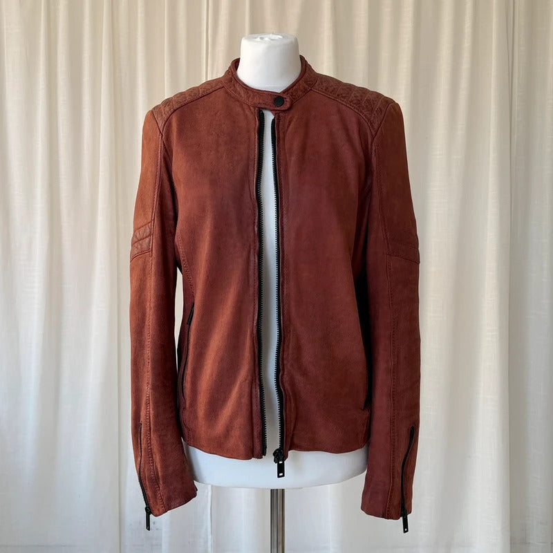 Italian Vintage Lambskin Leather Biker Jacket
