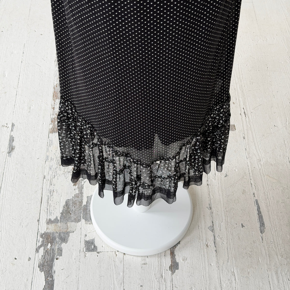Black Polka Dot Maxi Skirt