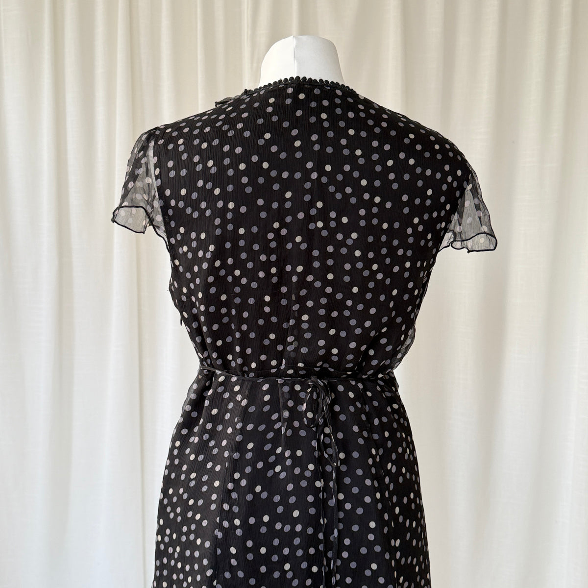 Polka Dot Silk Midi Dress