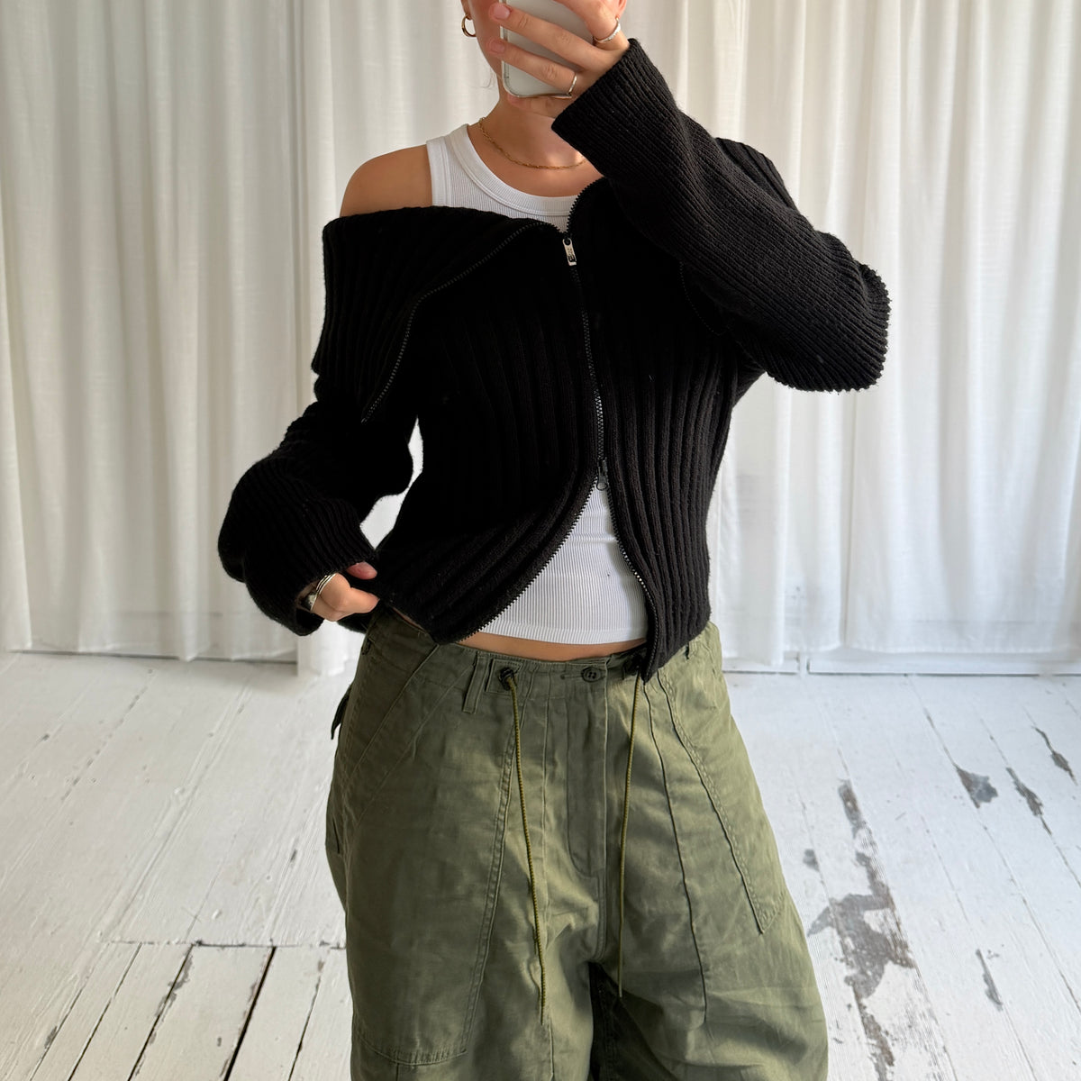 Miss Sixty Wool Blend Zip Knit