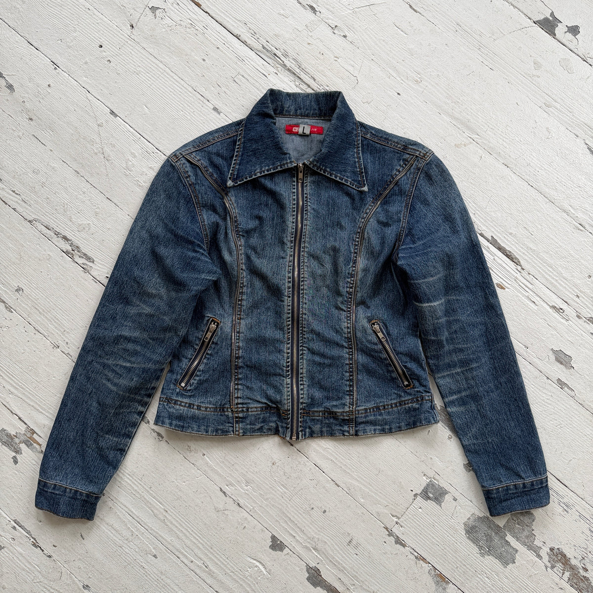 Denim Jacket with Zips