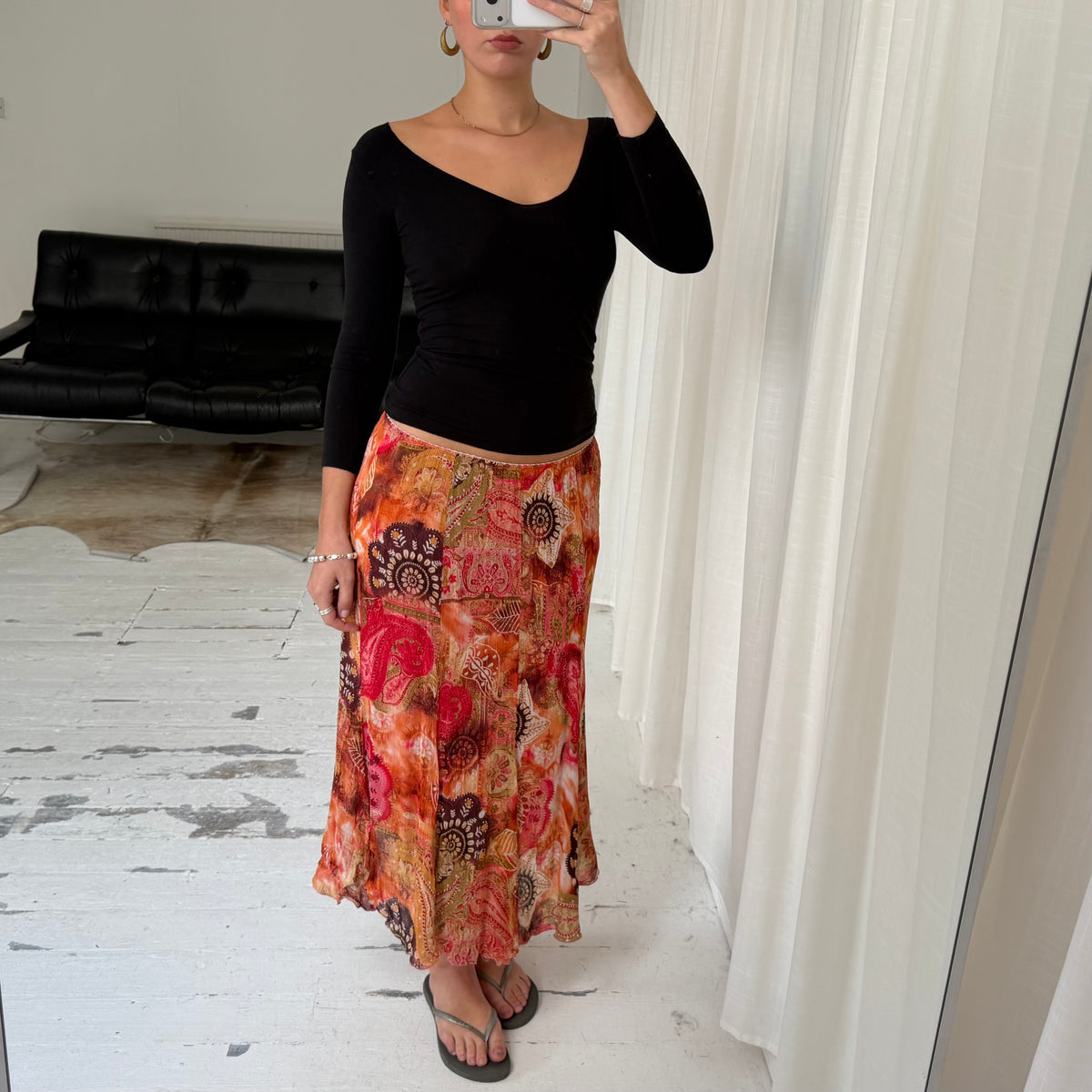 Italian Vintage Floral Paisley Maxi Skirt