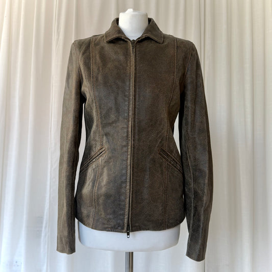 Italian Vintage Brown Leather Jacket