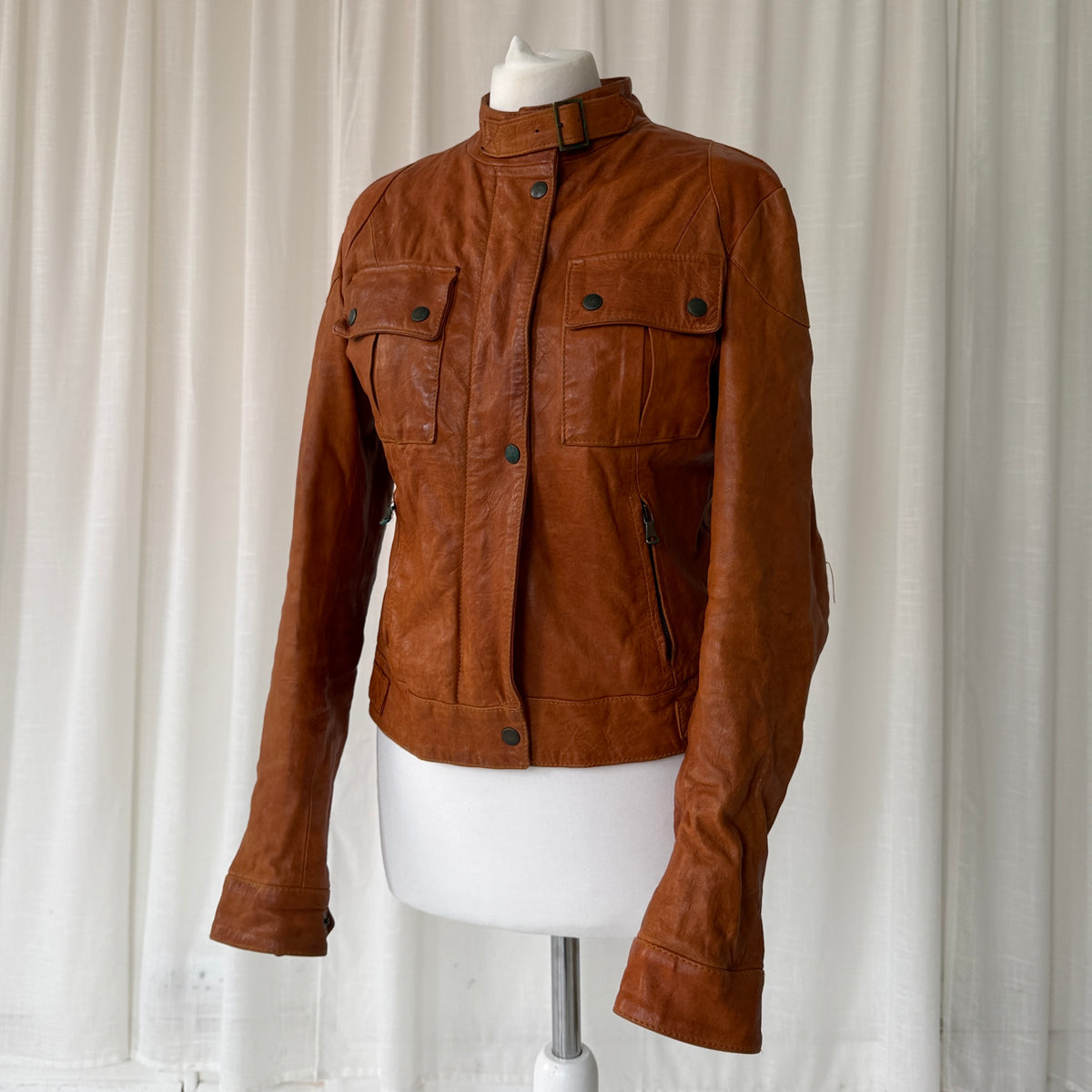 Italian Vintage Leather Biker Jacket