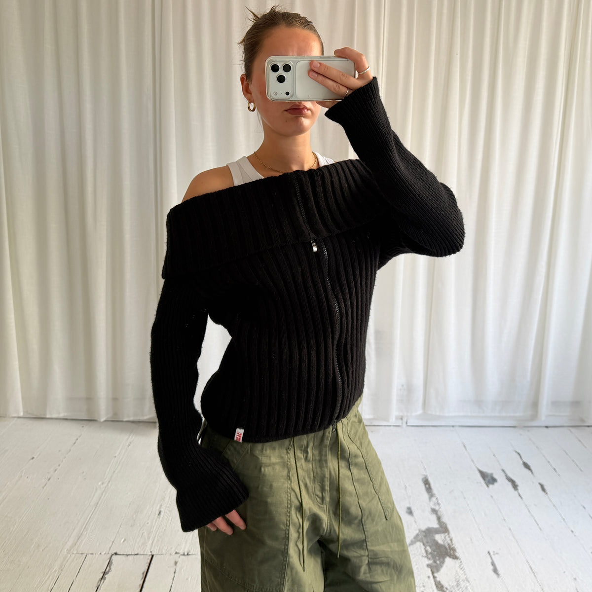Miss Sixty Wool Blend Zip Knit