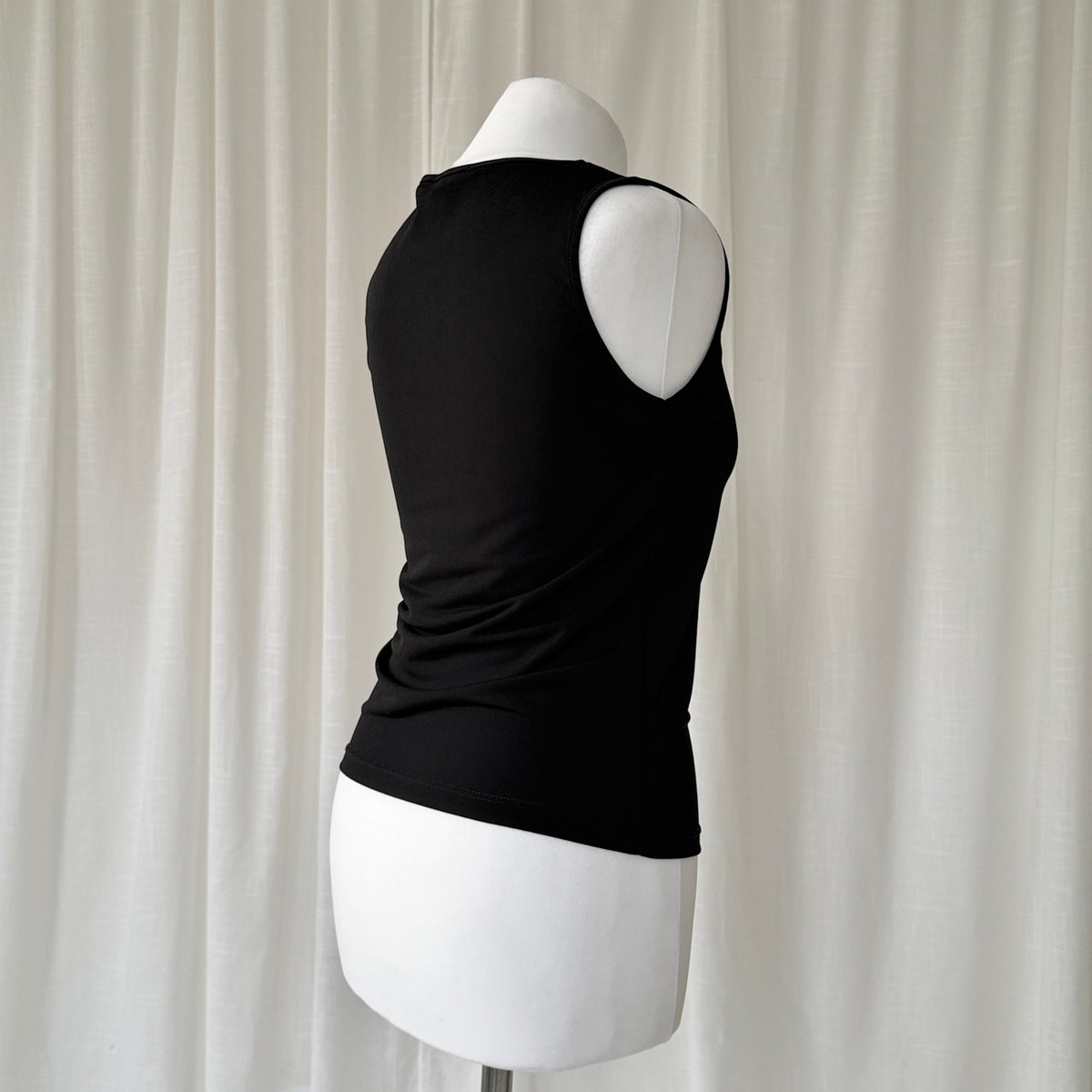 Black Mesh Cut Out Tank Top