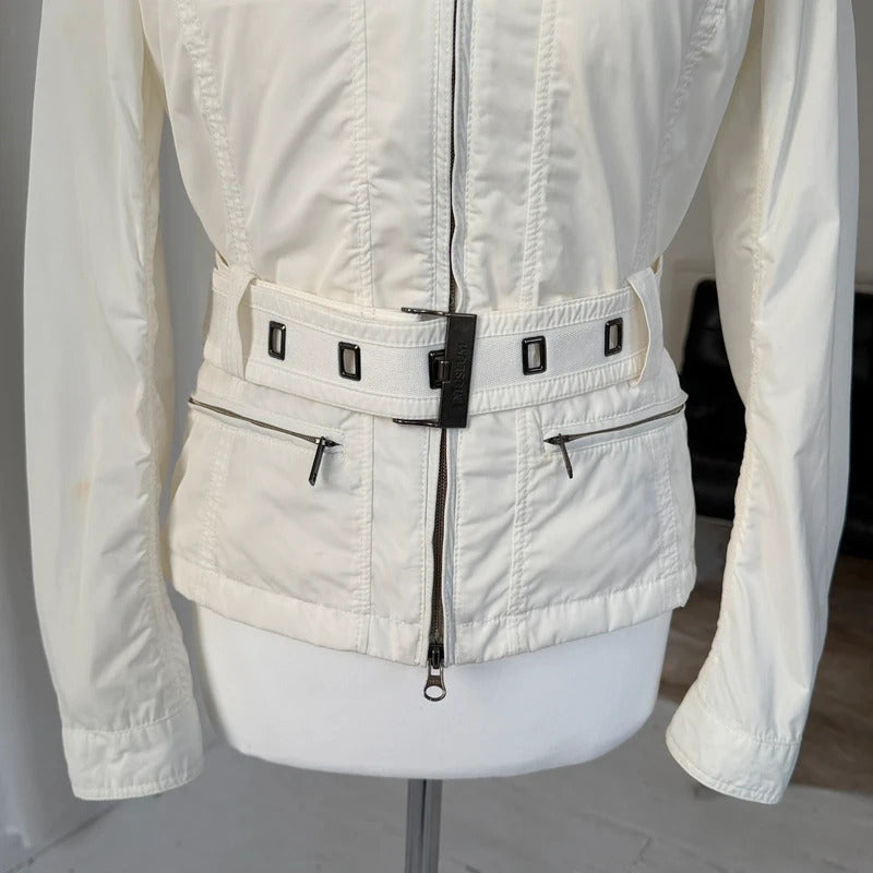 White Belted Utility Jacket