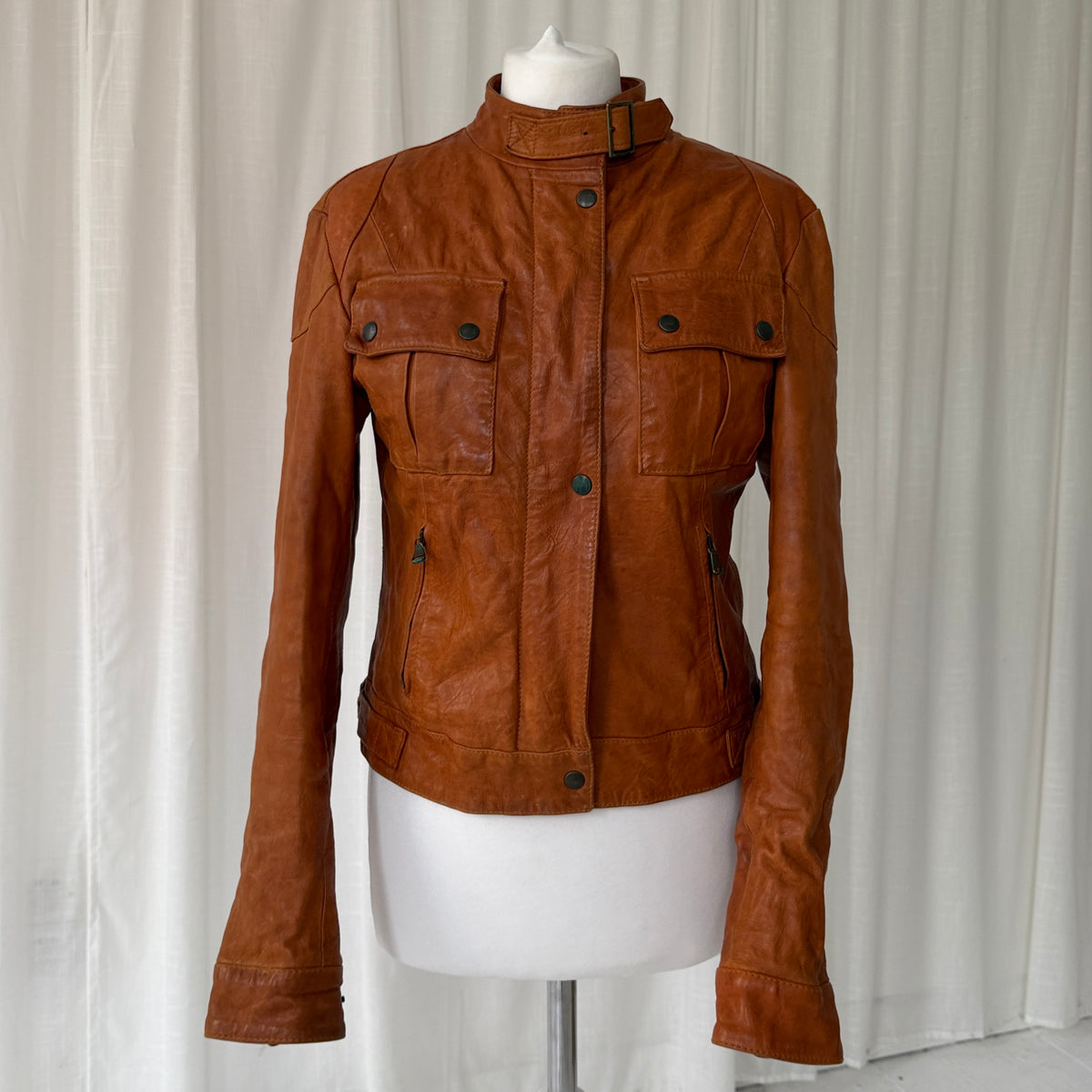 Italian Vintage Leather Biker Jacket