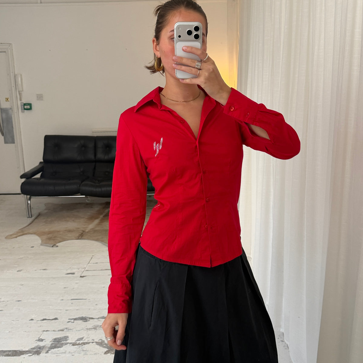 Italian Vintage Red Tailored Shirt