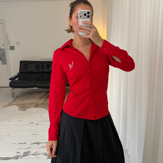 Italian Vintage Red Tailored Shirt