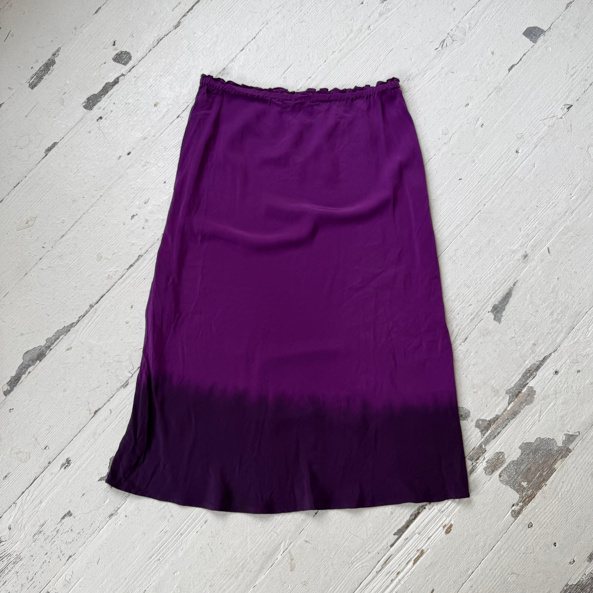 Purple Silk Midi Skirt