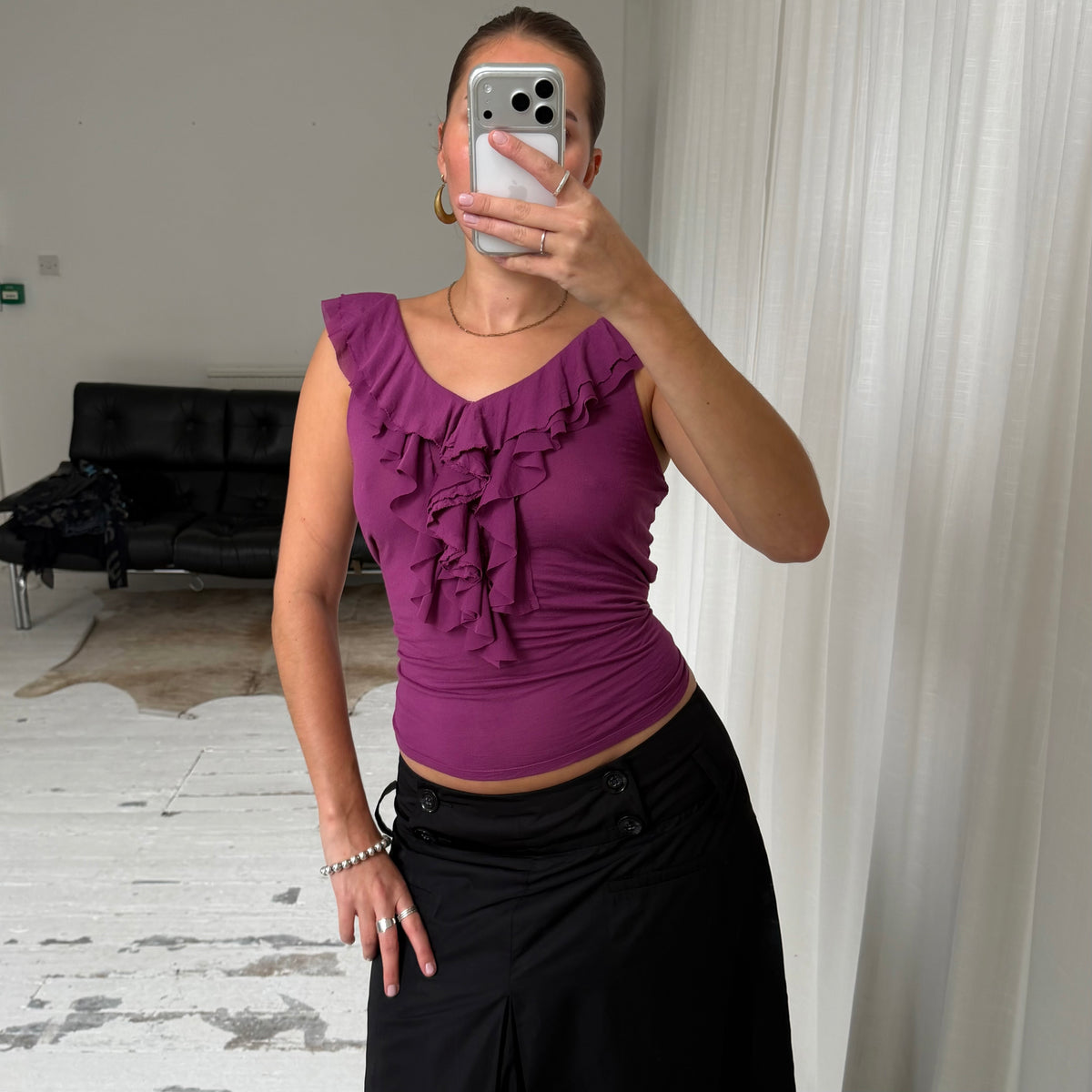 2000’s Pink Ruffle Top