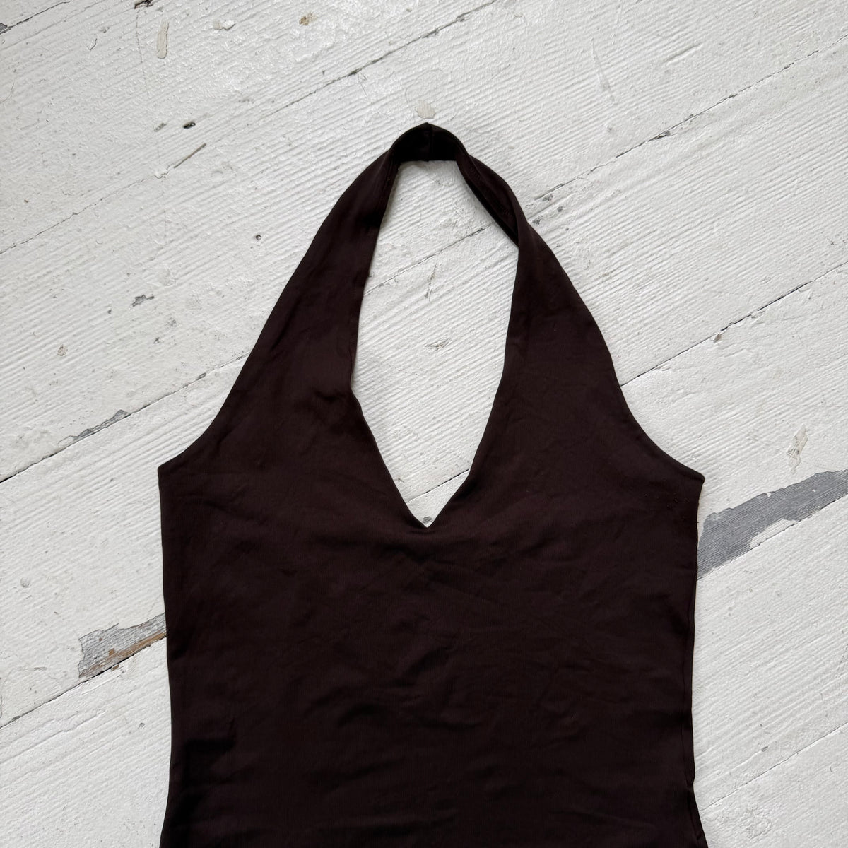 1990s Brown Halterneck Top