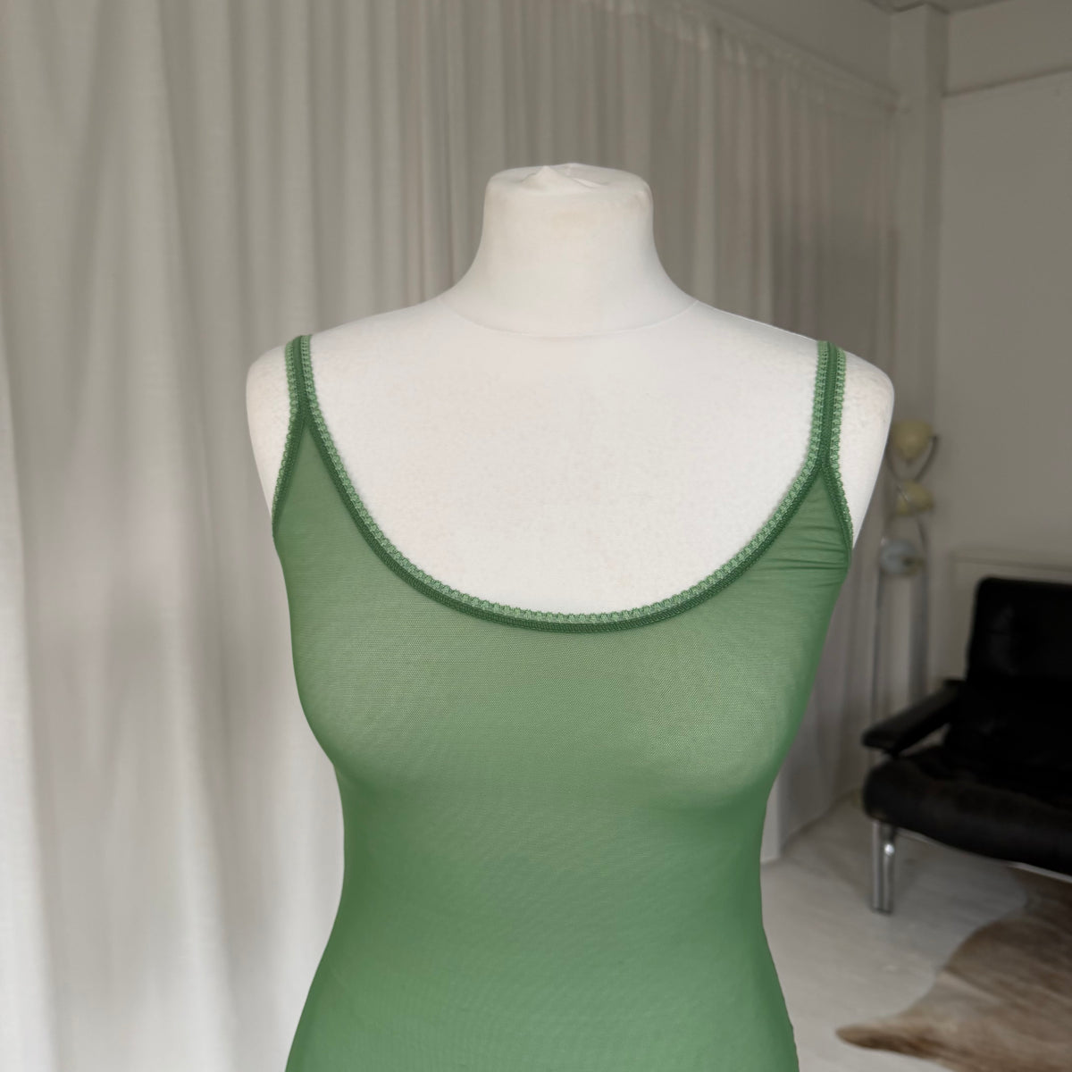 Intimissimi Green Sheer Micro Mesh Cami Top