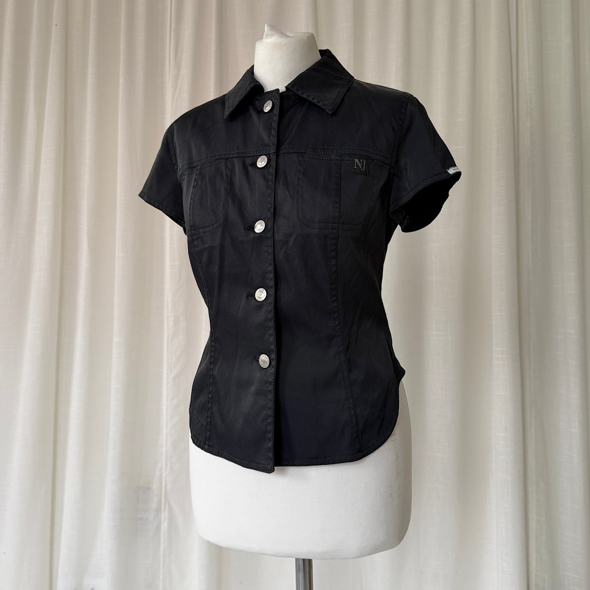 Italian Vintage Black Cargo Shirt