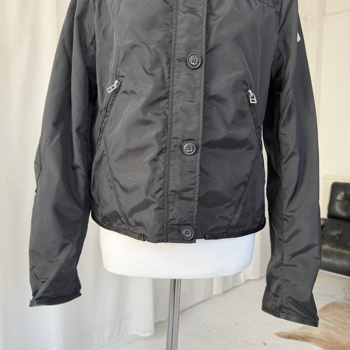 Black Nylon Utility Jacket