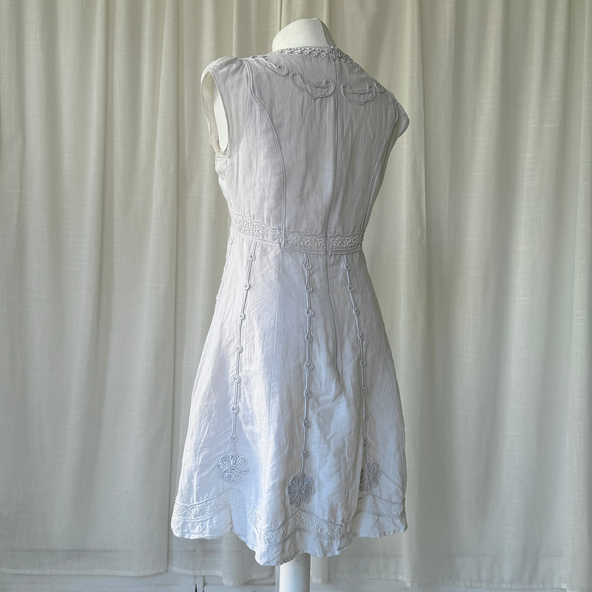 White Embroidered Mini Dress