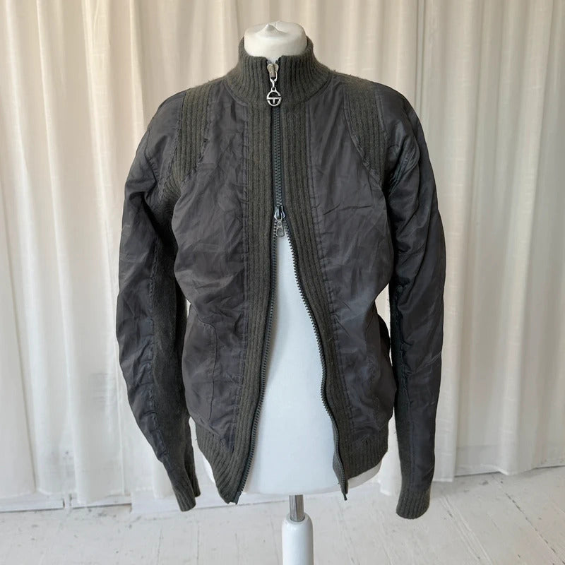 1990s Sergio Tacchini Wool Nylon Bomber Jacket