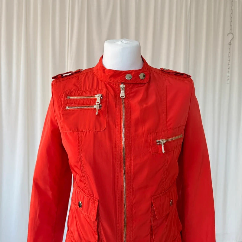 Bright Red Utility Jacket