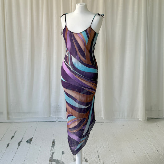 Italian Vintage Geometric Slip Dress