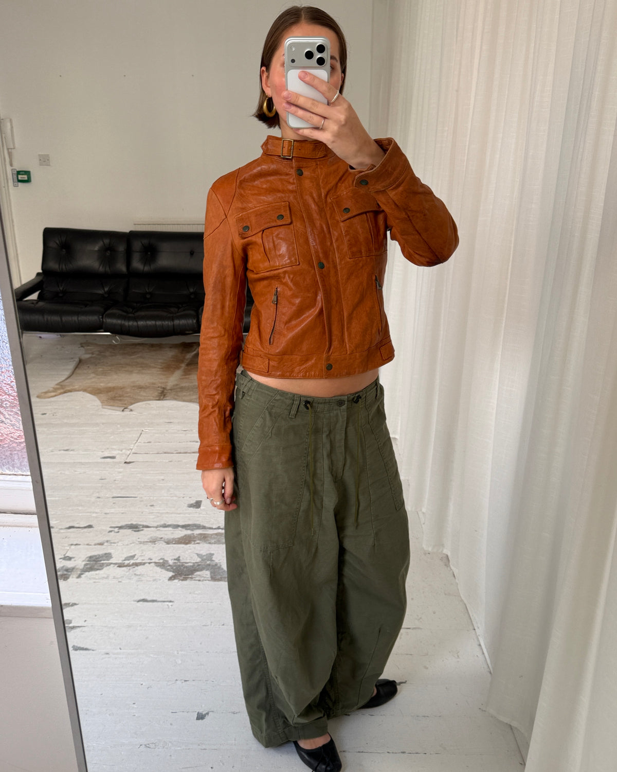 Italian Vintage Leather Biker Jacket