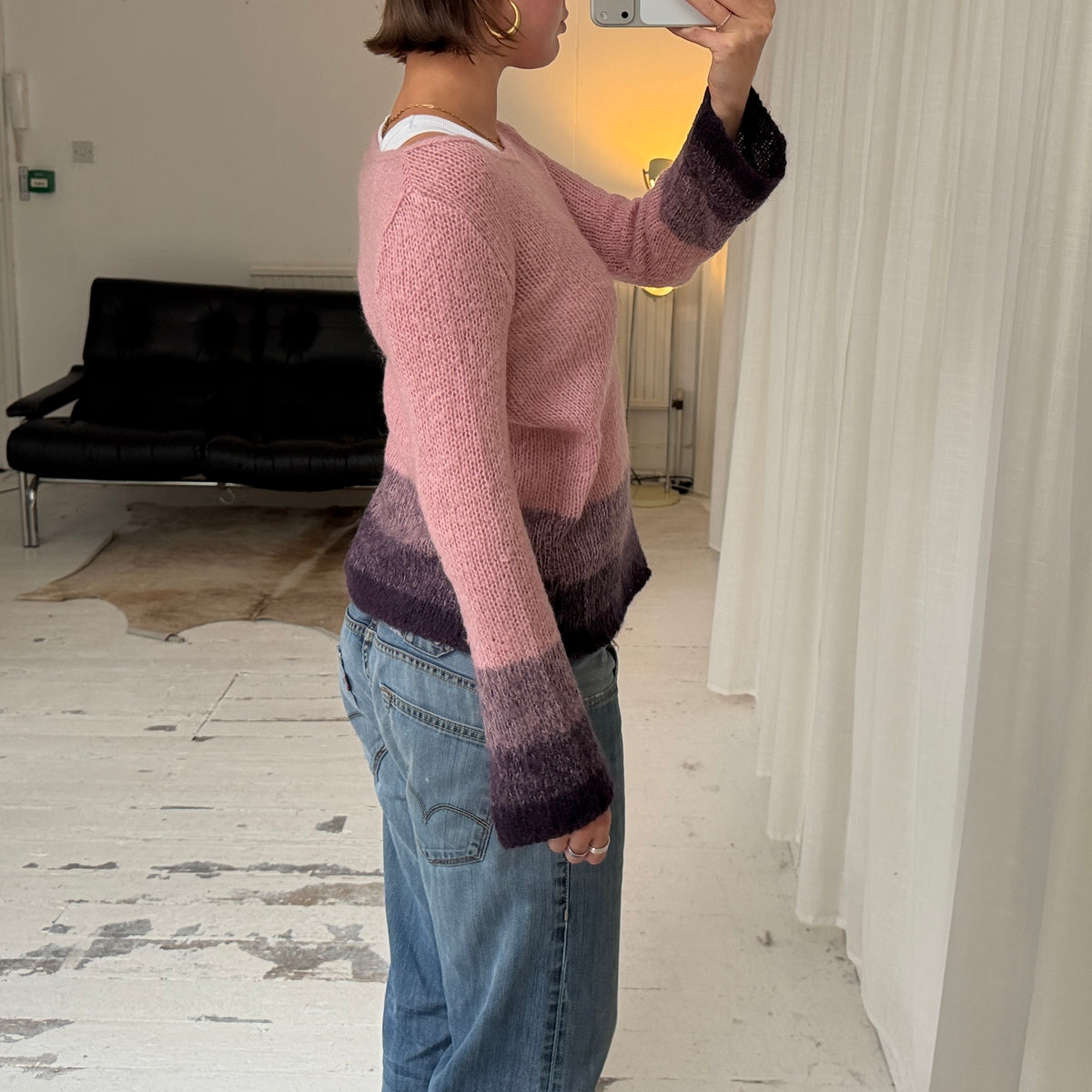 Pink & Purple Ombre Mohair Blend Jumper