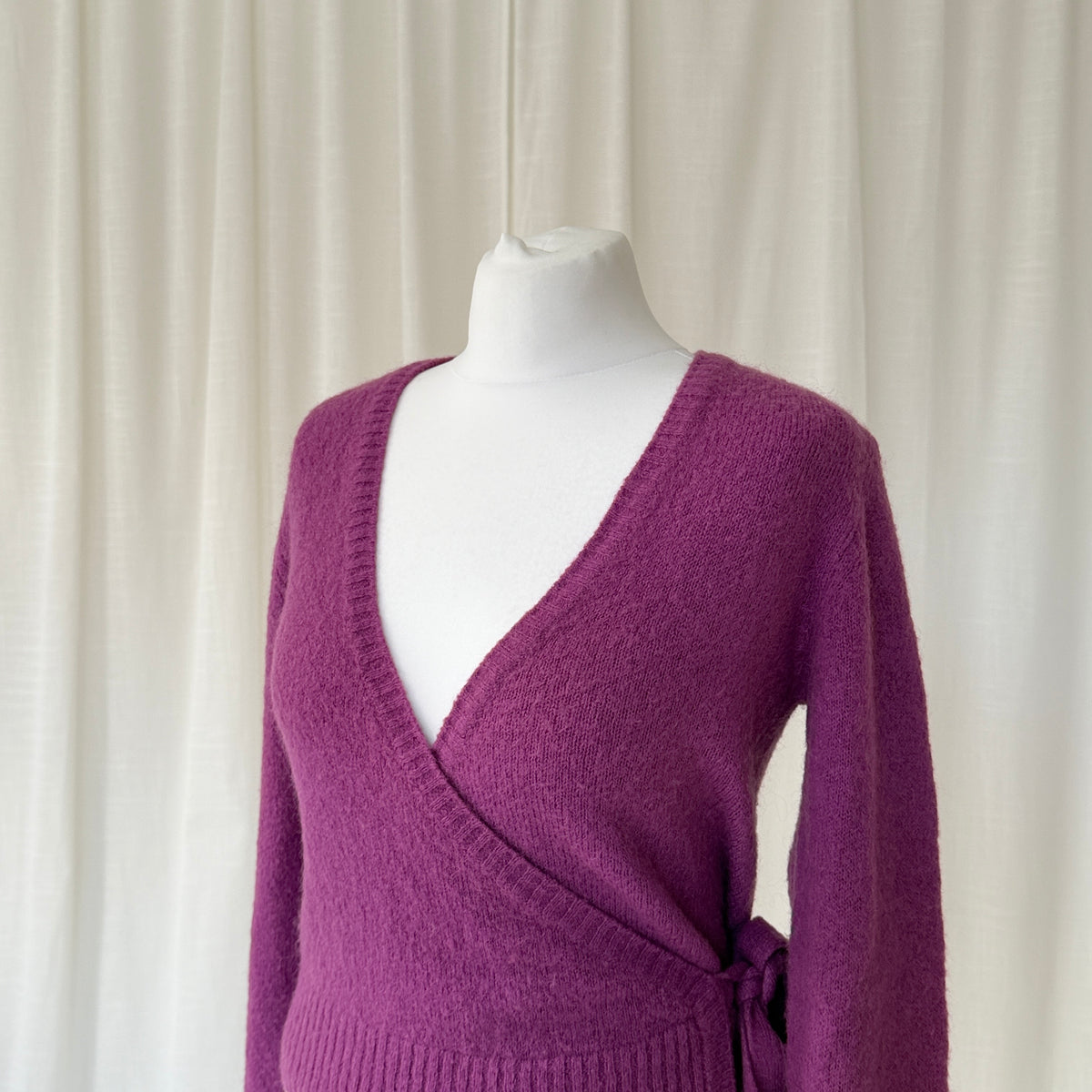 Pink Mohair Wrap Knit Jumper