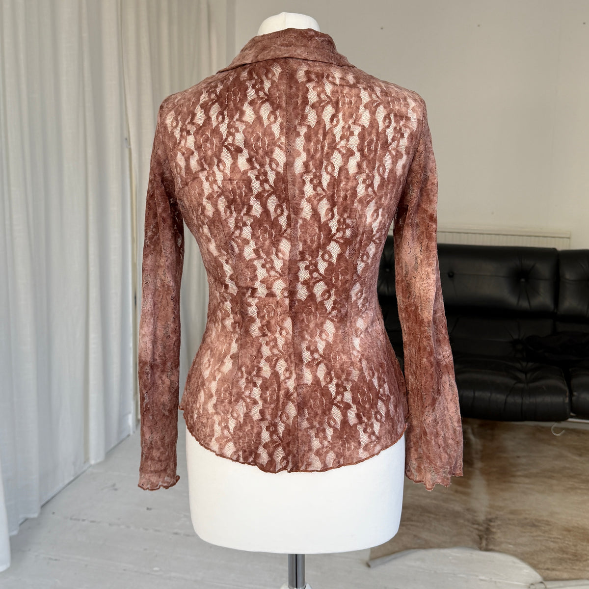 Italian Vintage Sheer Lace Shirt