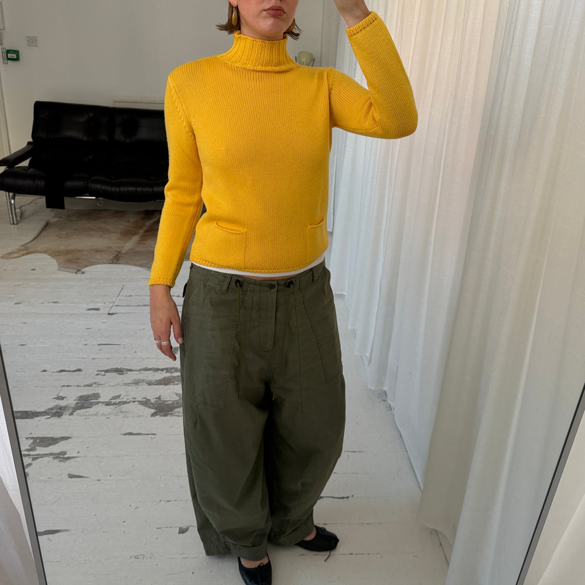 Yellow Virgin Wool Knit Jumper