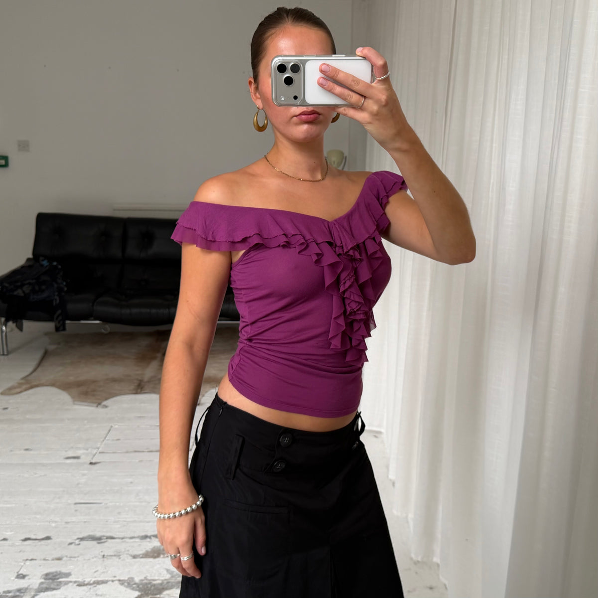 2000’s Pink Ruffle Top
