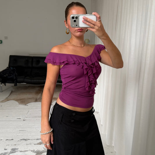 2000’s Pink Ruffle Top