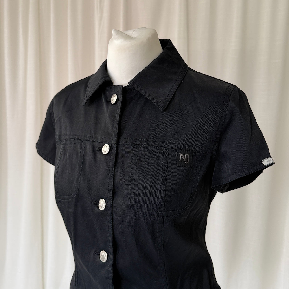 Italian Vintage Black Cargo Shirt