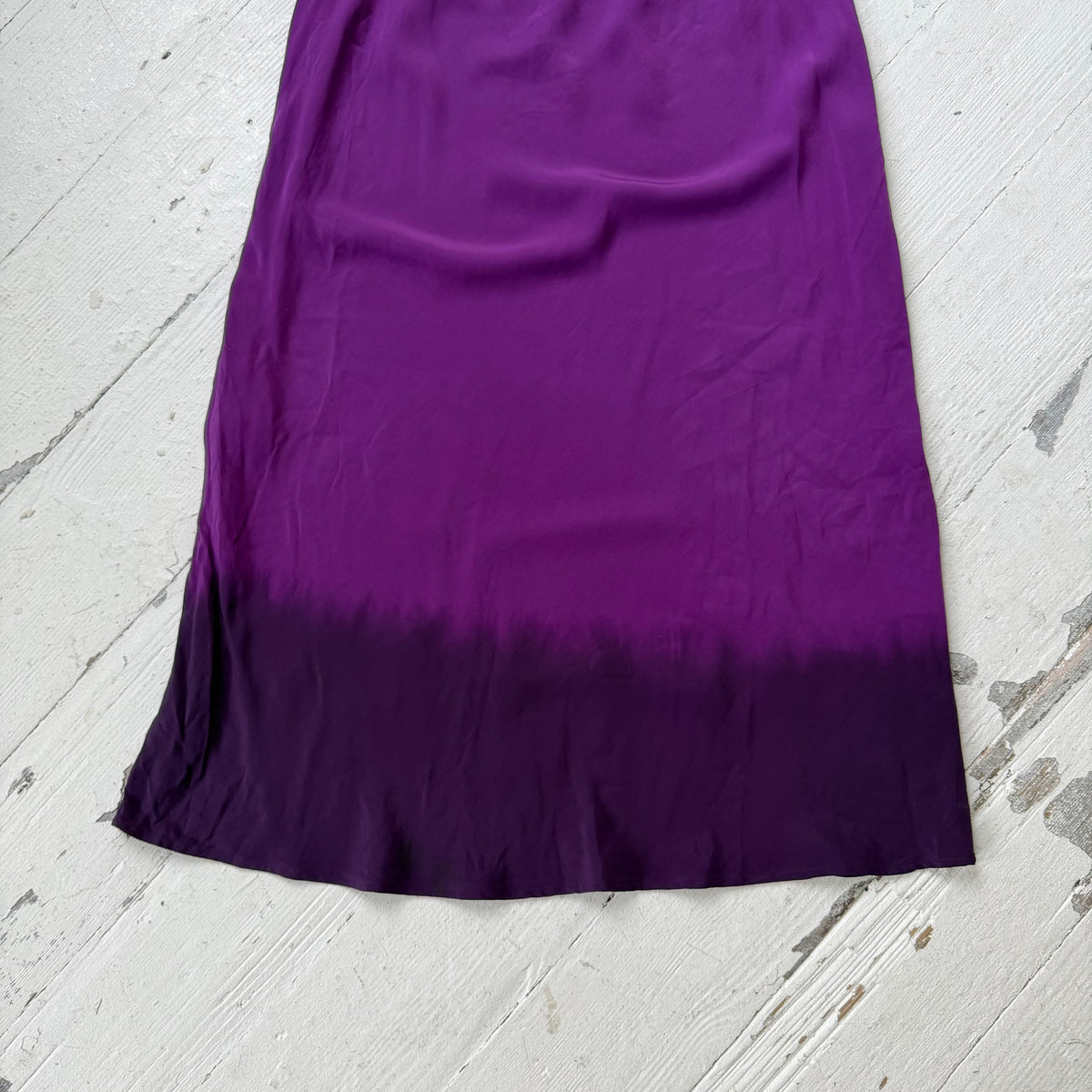 Purple Silk Midi Skirt