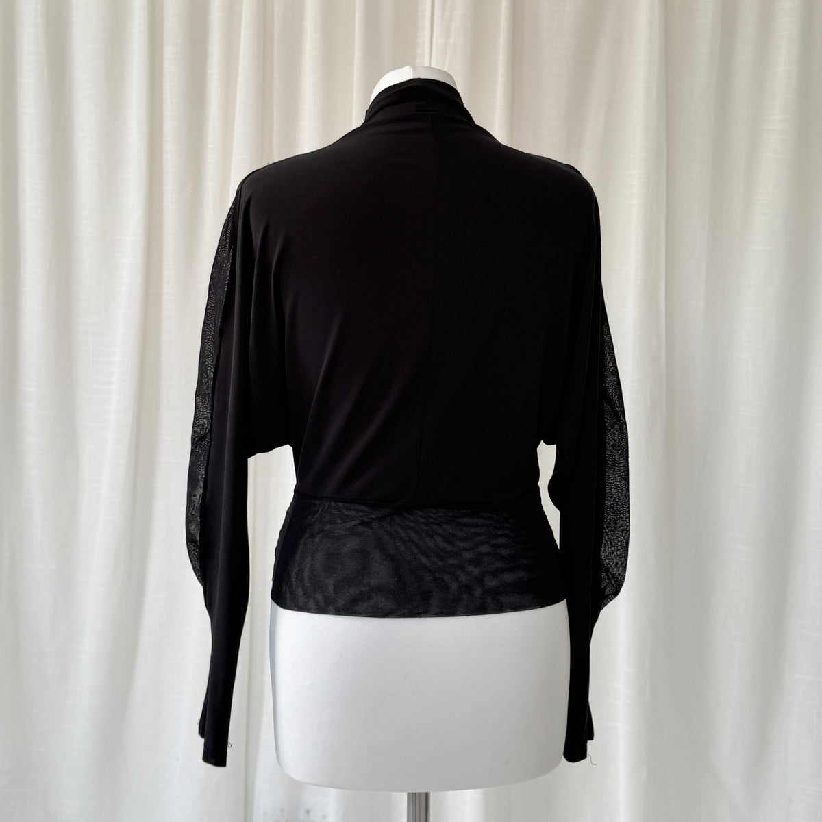 1990s Minimal Batwing High Neck Top
