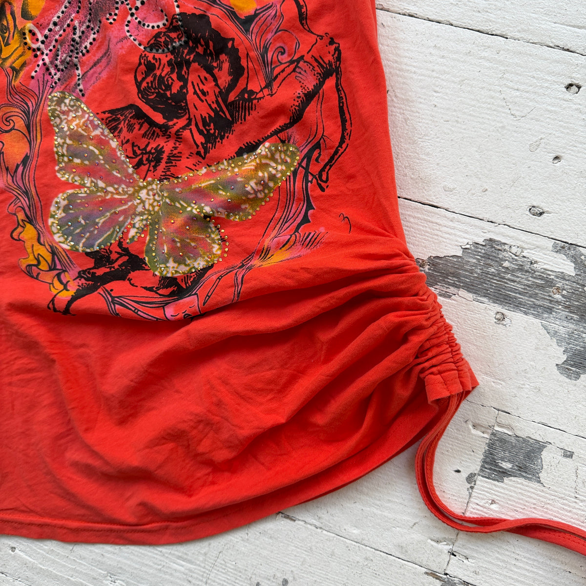 One Shoulder Graphic Top