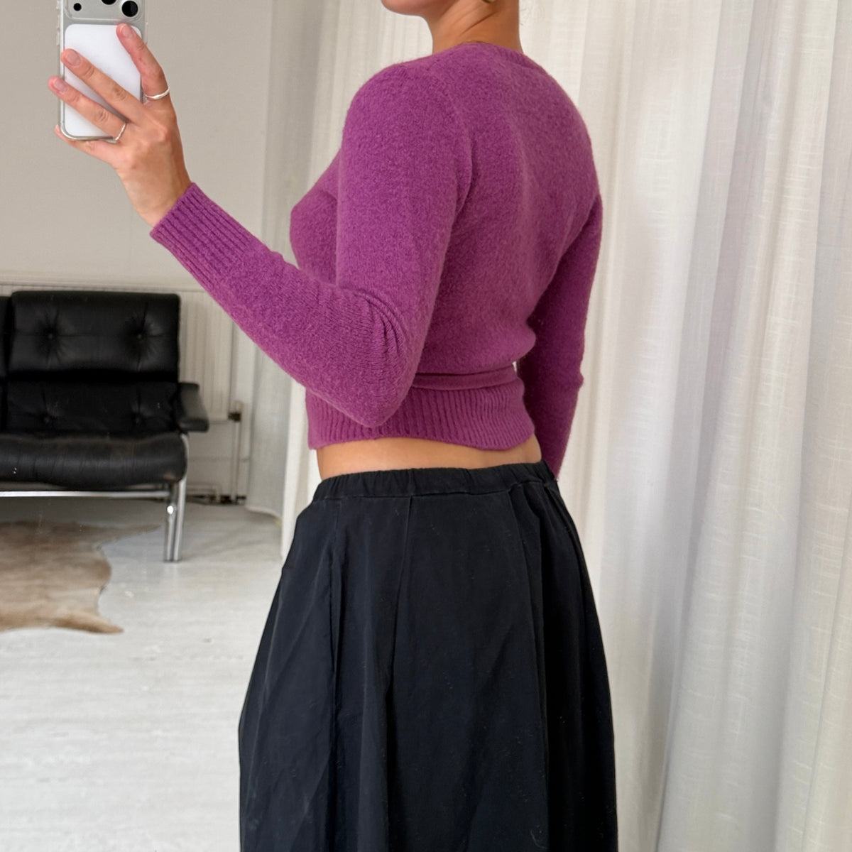 Pink Mohair Wrap Knit Jumper