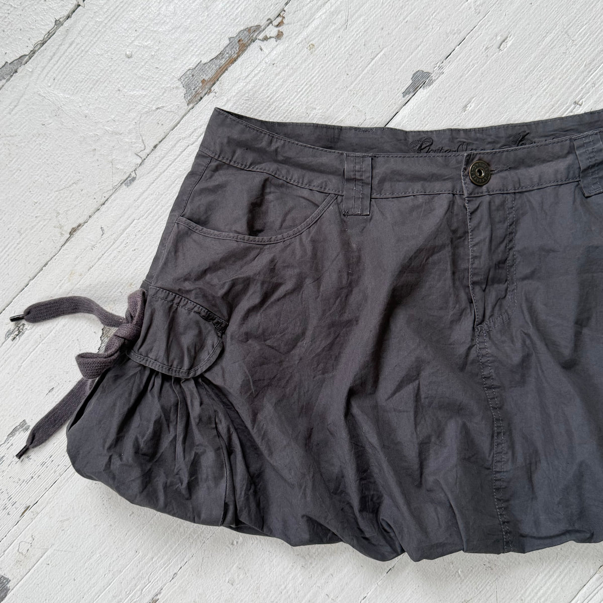Grey Bubble Hem Mini Skirt