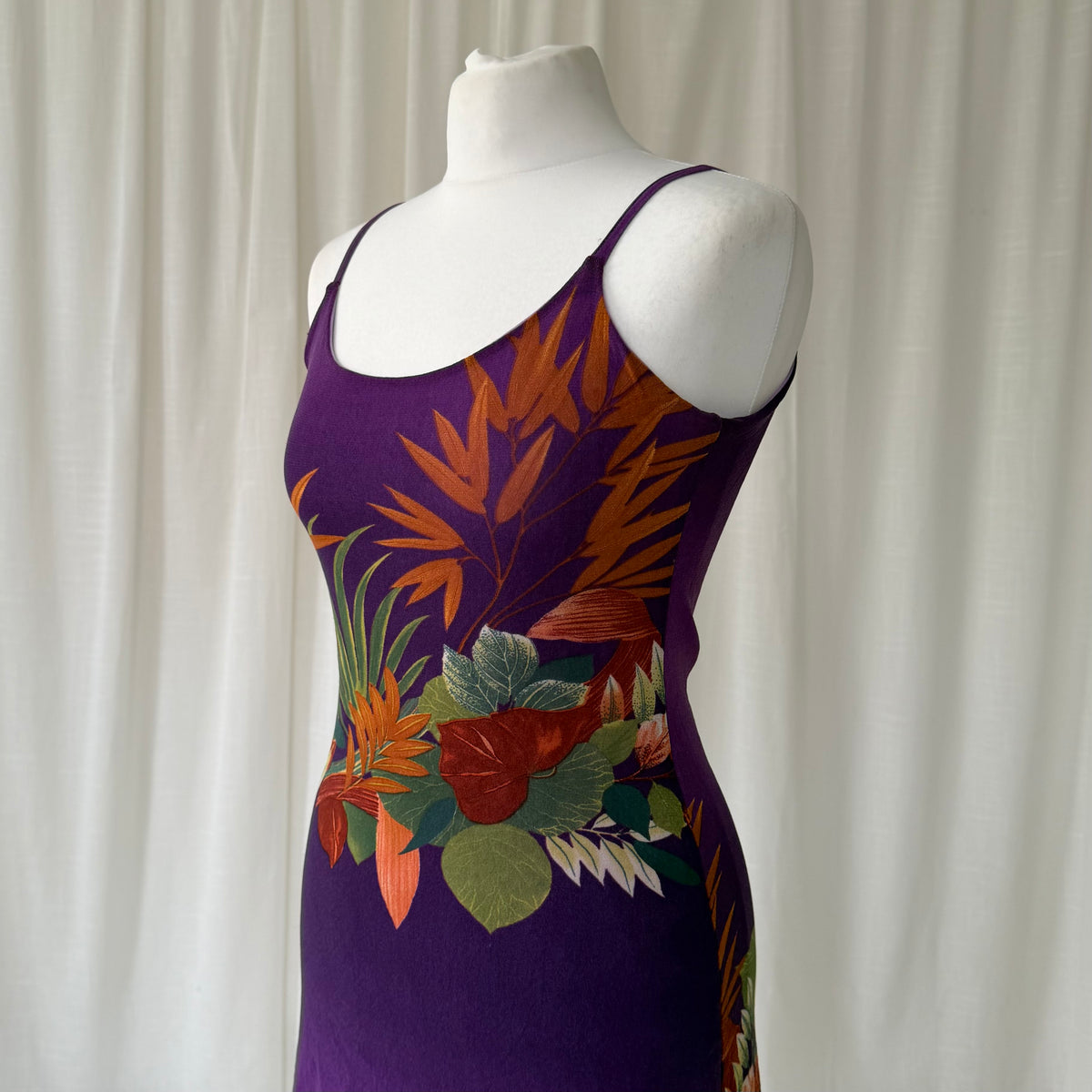 Purple Floral Mesh Mini Dress