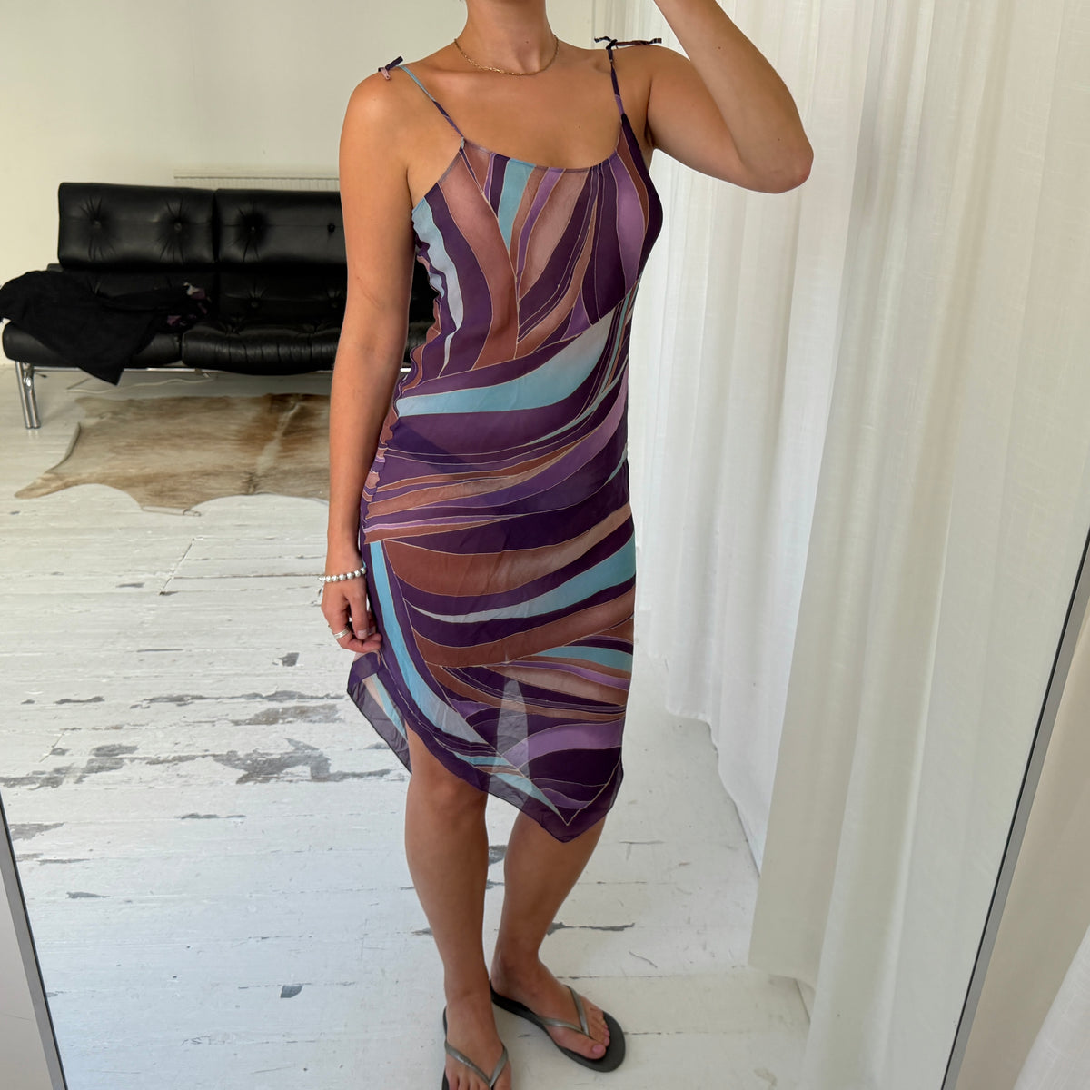 Italian Vintage Geometric Slip Dress