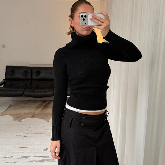 2000s DKNY Wool Logo Rollneck Jumper