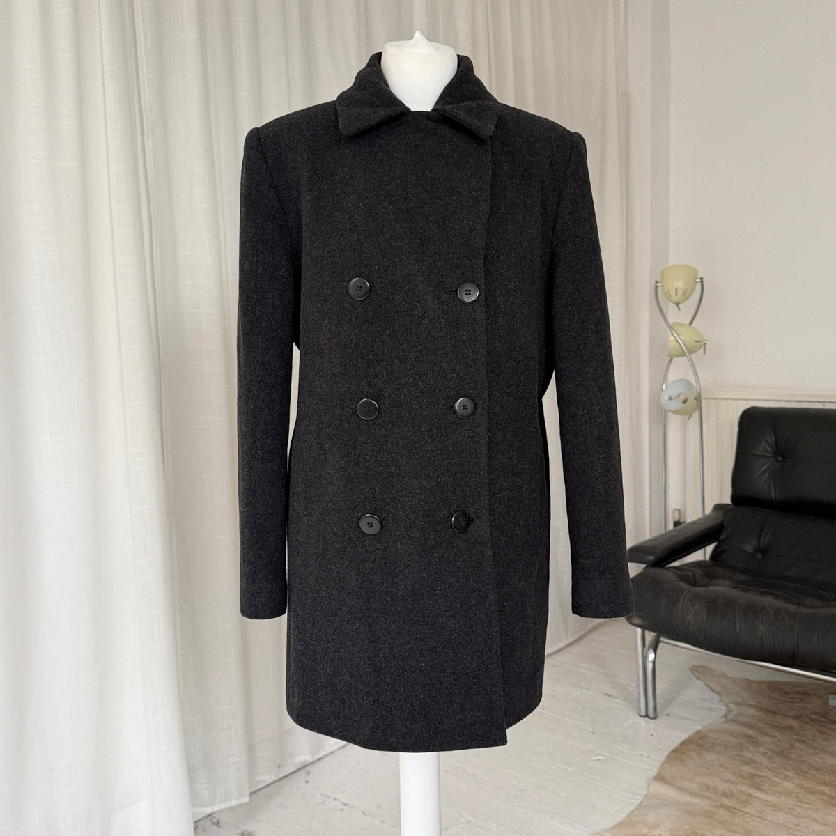 Charcoal Grey Wool Peacoat