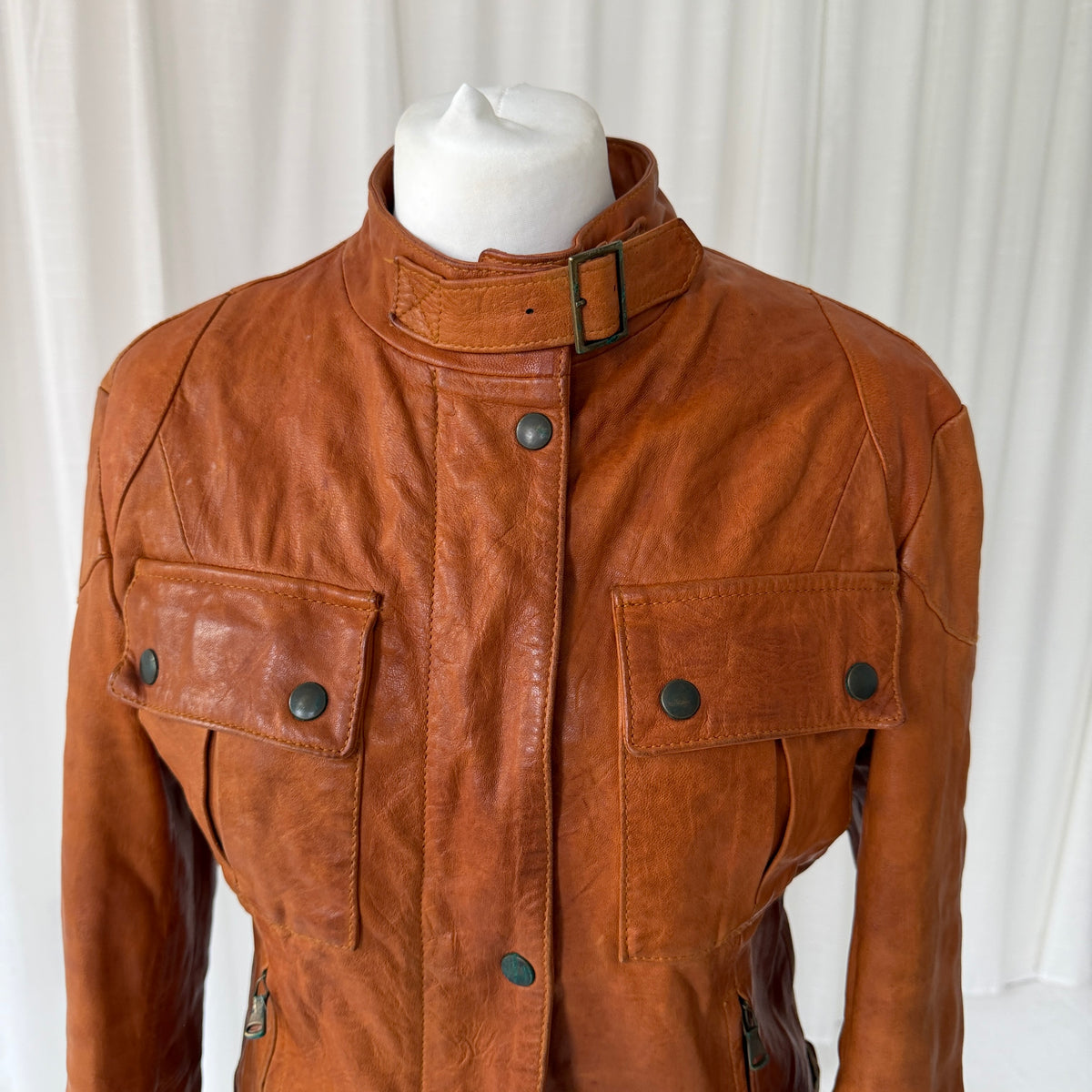 Italian Vintage Leather Biker Jacket