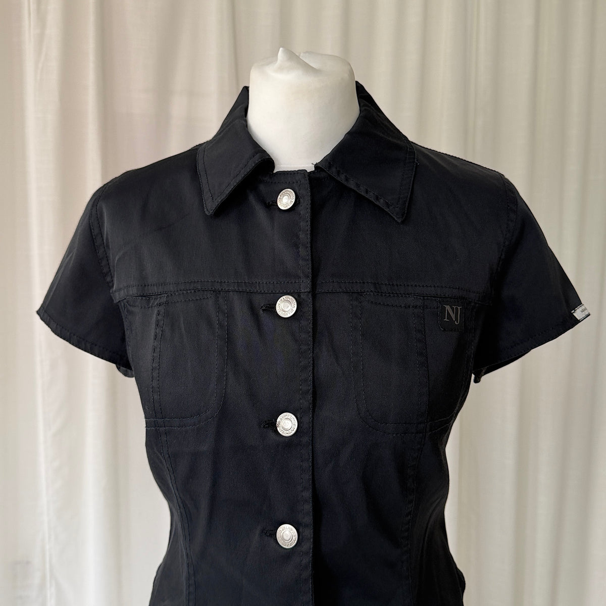 Italian Vintage Black Cargo Shirt