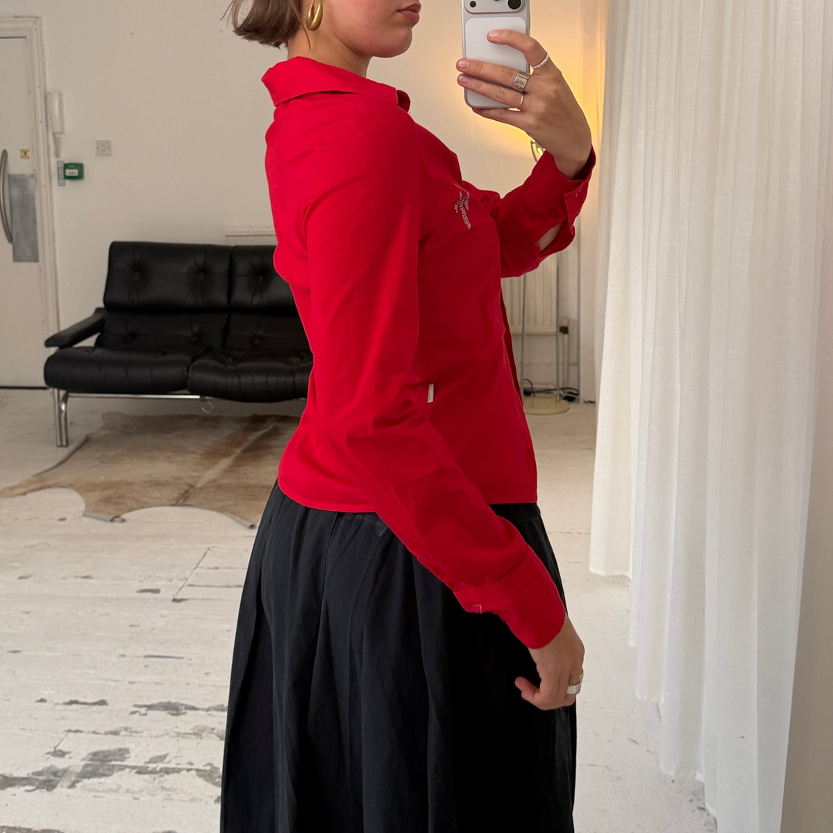 Italian Vintage Red Tailored Shirt