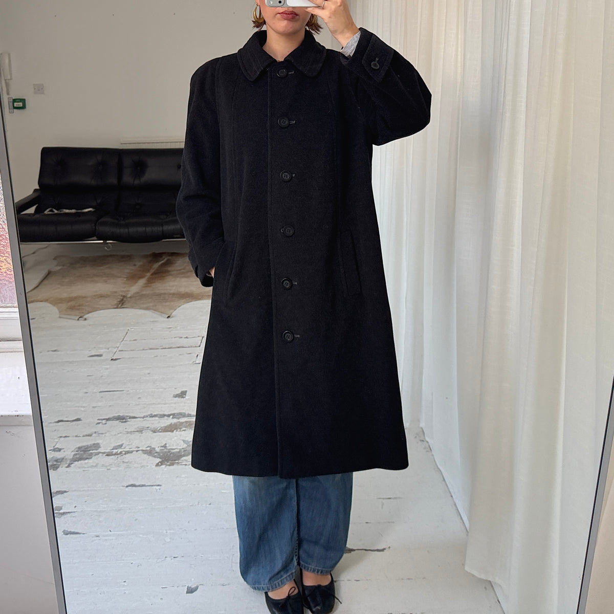 Charcoal Grey Wool & Cashmere Overcoat