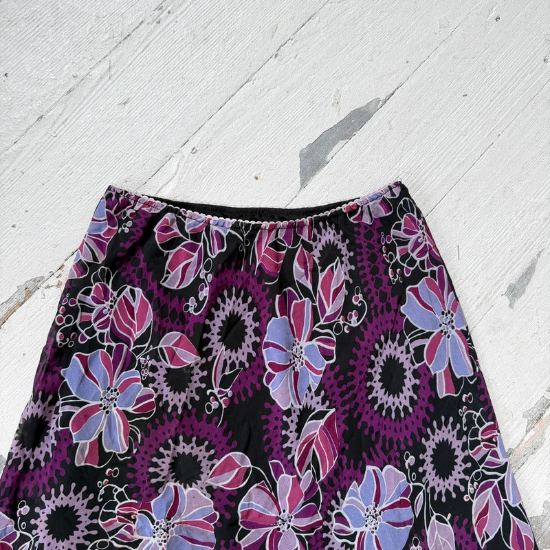 Vintage Y2K Floral Mesh Maxi Skirt