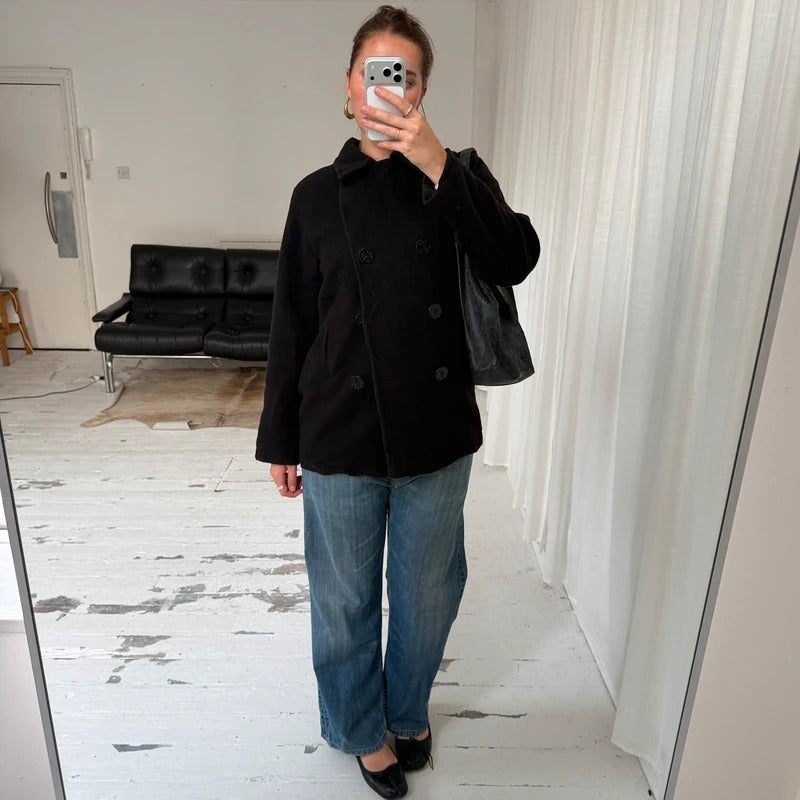 Pure Merino Wool Double Breasted Peacoat