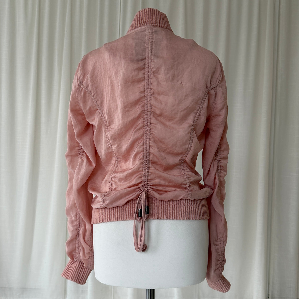 2000s Guess Pink Ruched Bomber Jacket